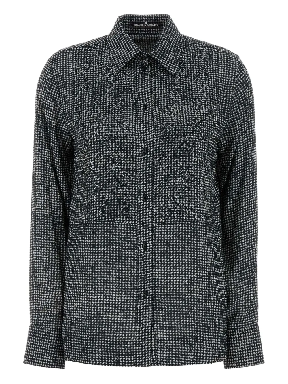 Ermanno Scervino Houndstooth-pattern Shirt In Black