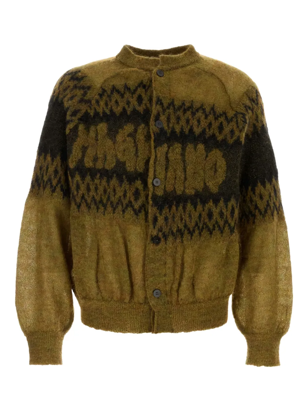 Magliano Embroidered stretch mohair-blend cardigan | Yellow | Image 1