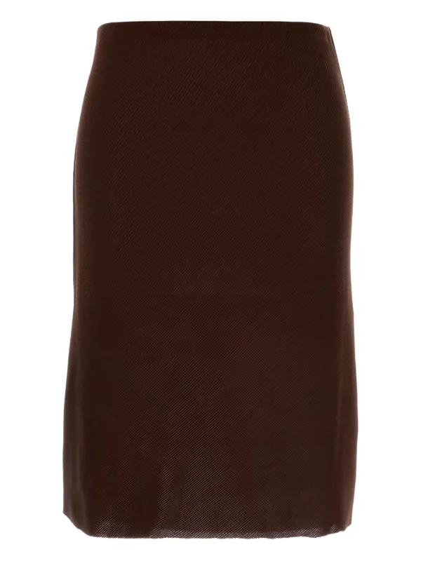 スカート MIU MIU Dark Brown Skirt Archive Miu Miu // FW 1999 Brown Neoprene Buckle Skirt – VSP Consignment