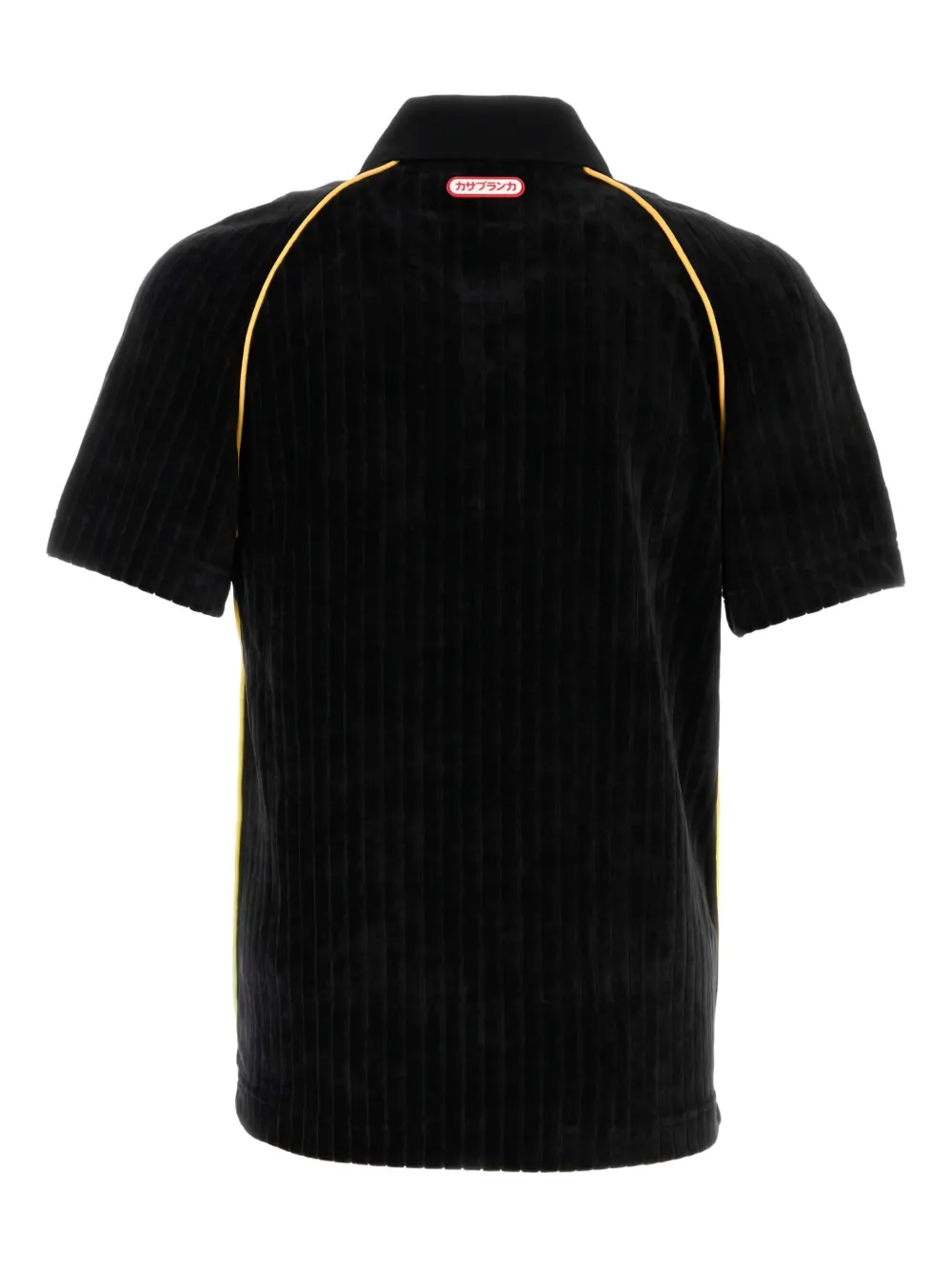 Casablanca Ribfluwelen poloshirt met afwerking - Zwart
