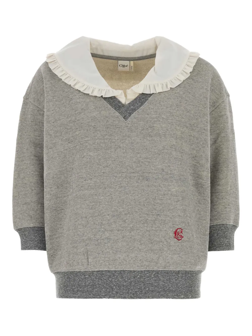 Chloé Cotton-blend French Terry Sweatshirt In Gray