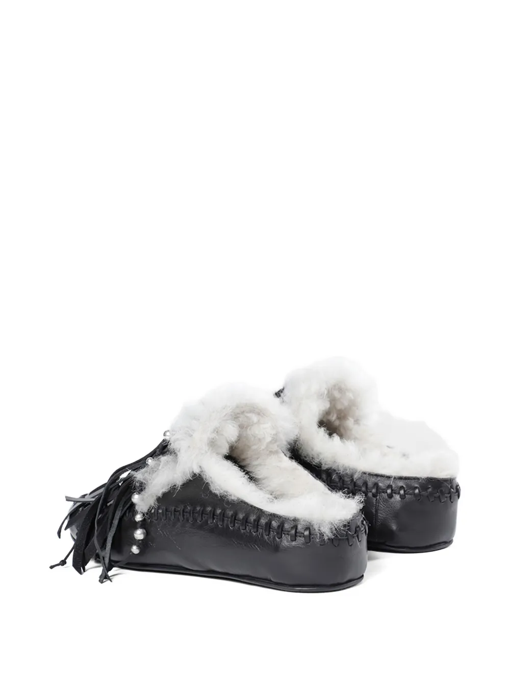 Ann Demeulemeester Olai Soft Fringe Mules In Black