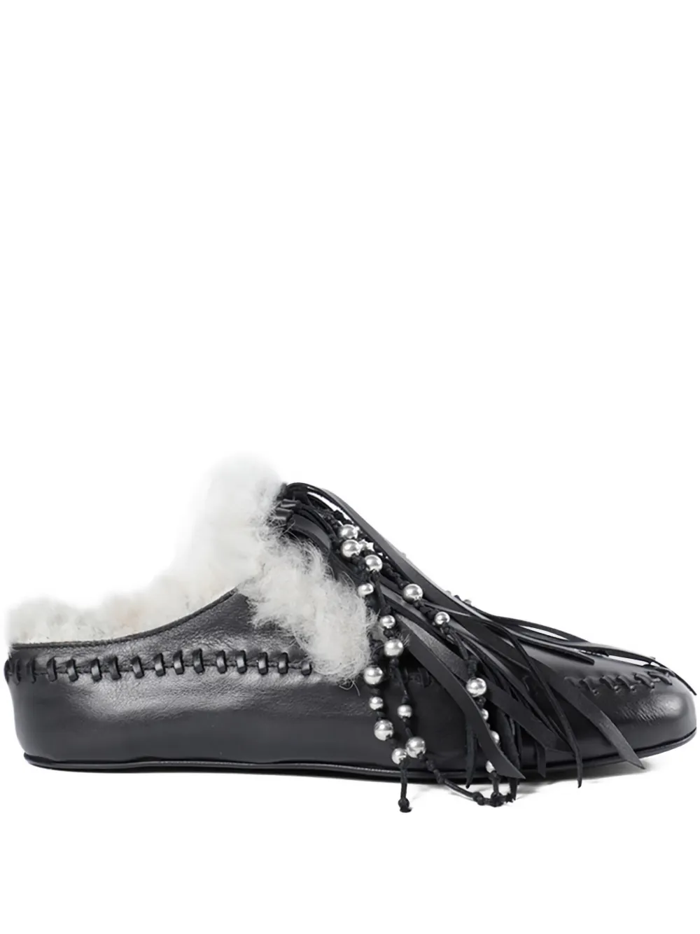 Ann Demeulemeester Olai Soft Fringe Mules In Black