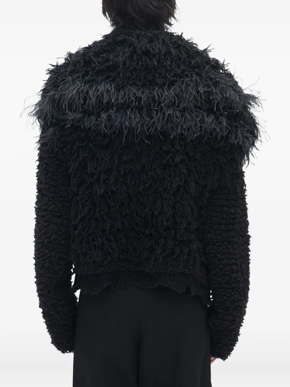 Ann Demeulemeester Here Cropped Knitted Cardigan In Multi