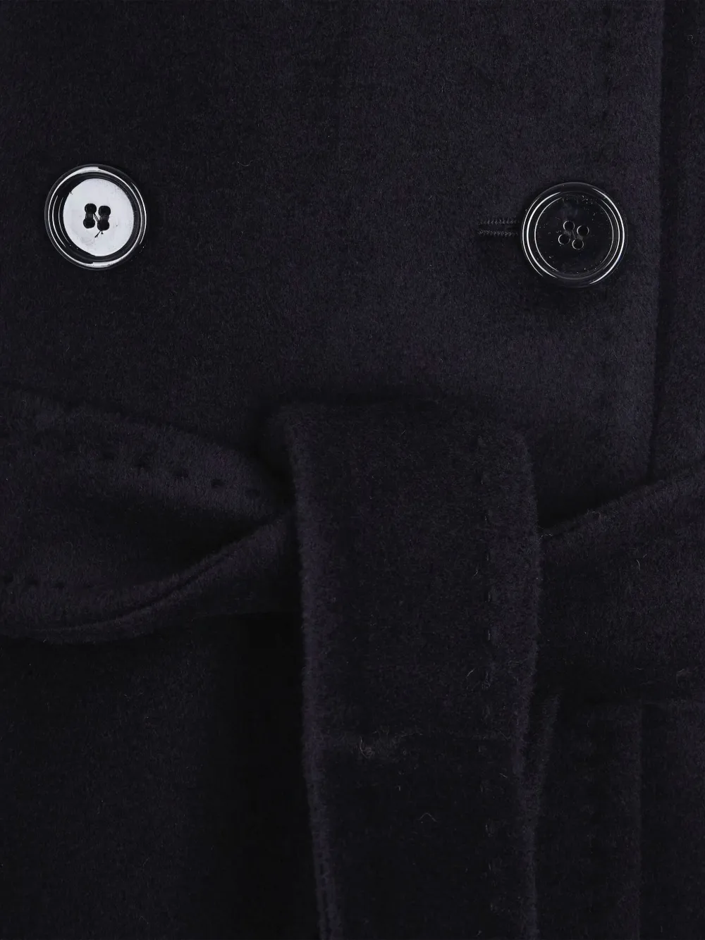 Max Mara Studio Arezzo Double-breasted Belted Coat In Black