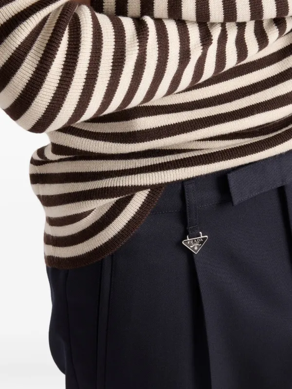 Prada トライアングルロゴ パンツ | ブルー | FARFETCH JP