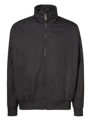 FENDI logo-embossed Shearling Jacket | Brown | FARFETCH CA