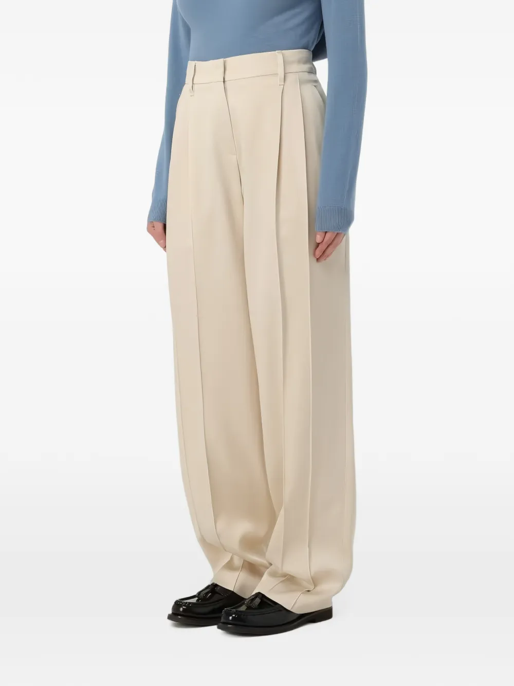 Brunello Cucinelli pleated wide-leg trousers Beige