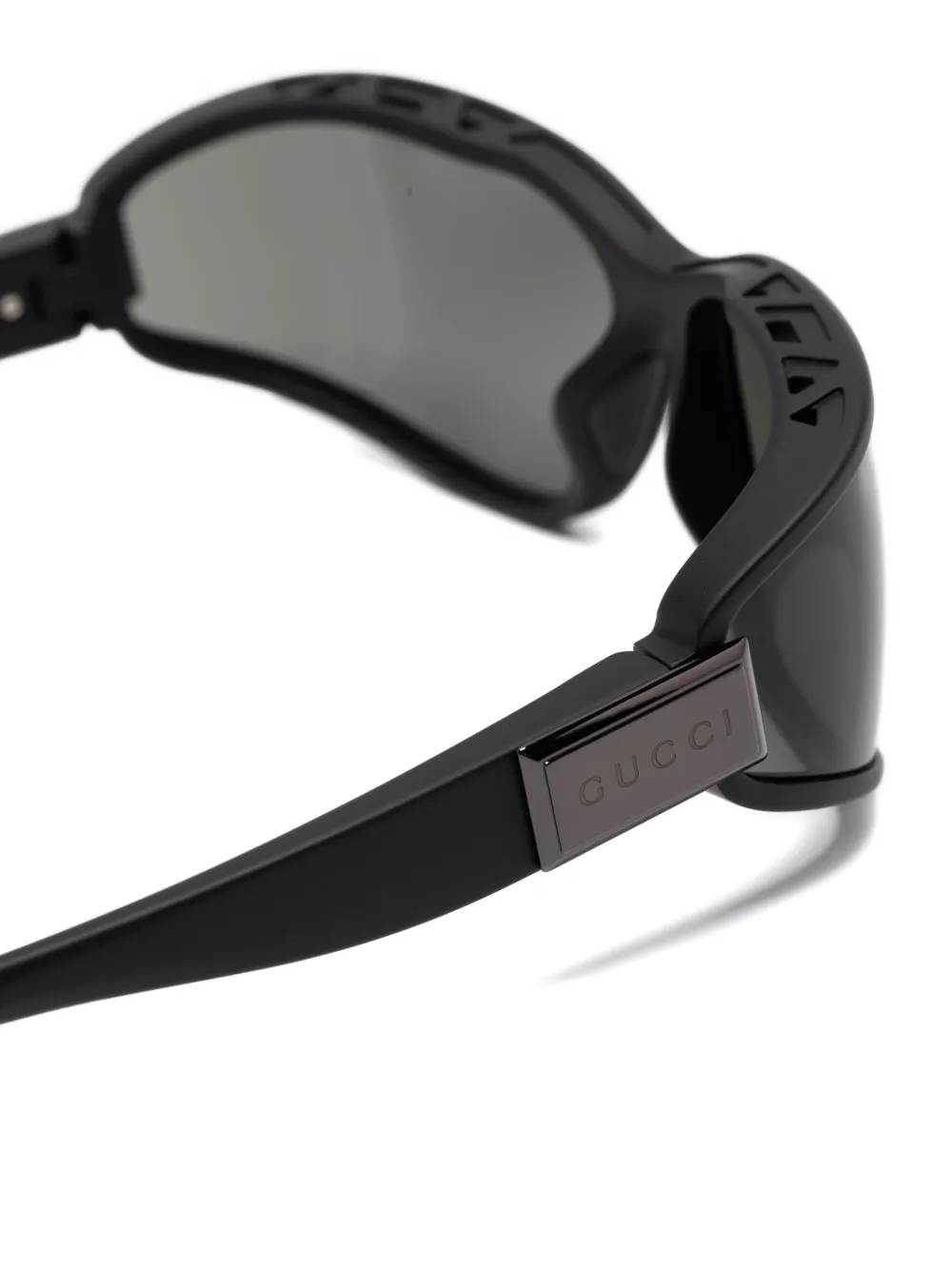 Gucci Eyewear Zonnebril met schild montuur Zwart