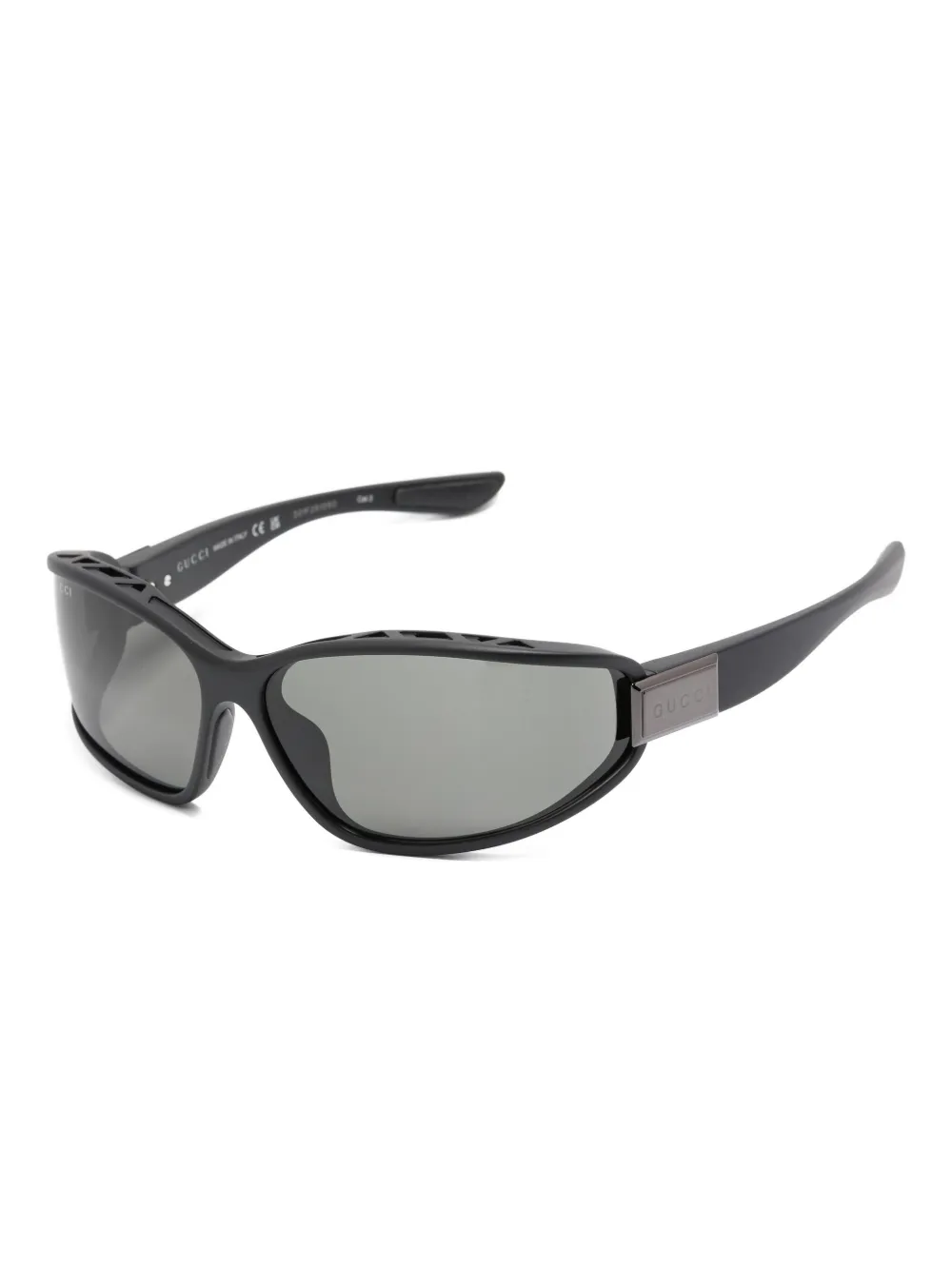 Gucci Eyewear Zonnebril met schild montuur - Zwart