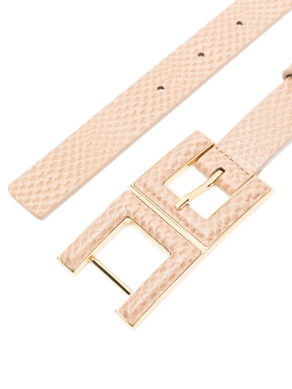  Elisabetta Franchi Embossed-effect Buckled Belt - Neutrals 