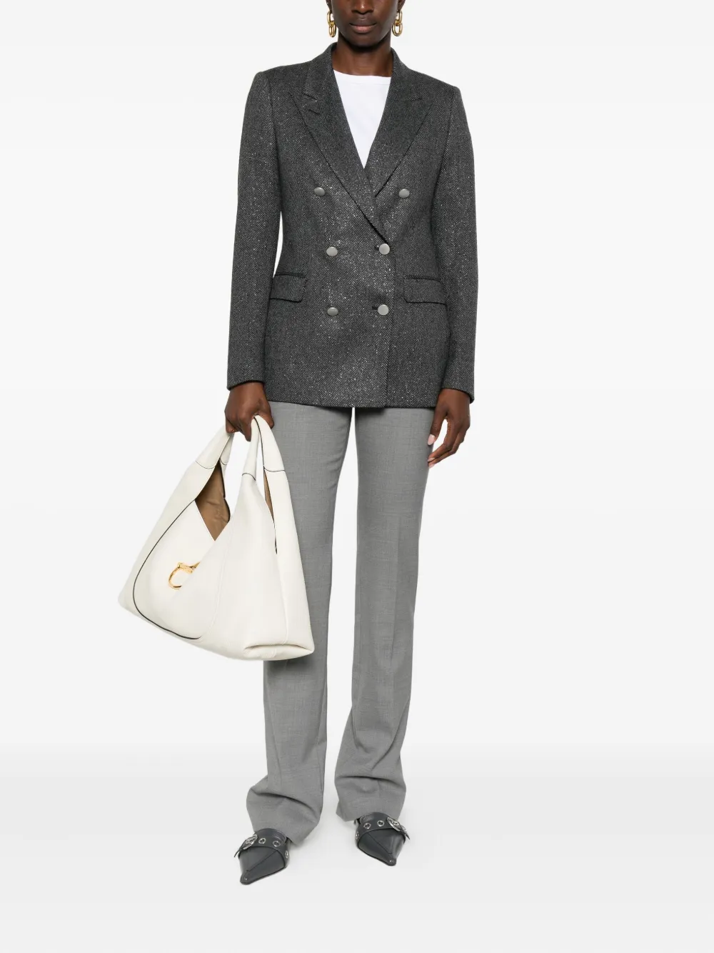 Tagliatore double-breasted herringbone blazer | Blazers | Image 2