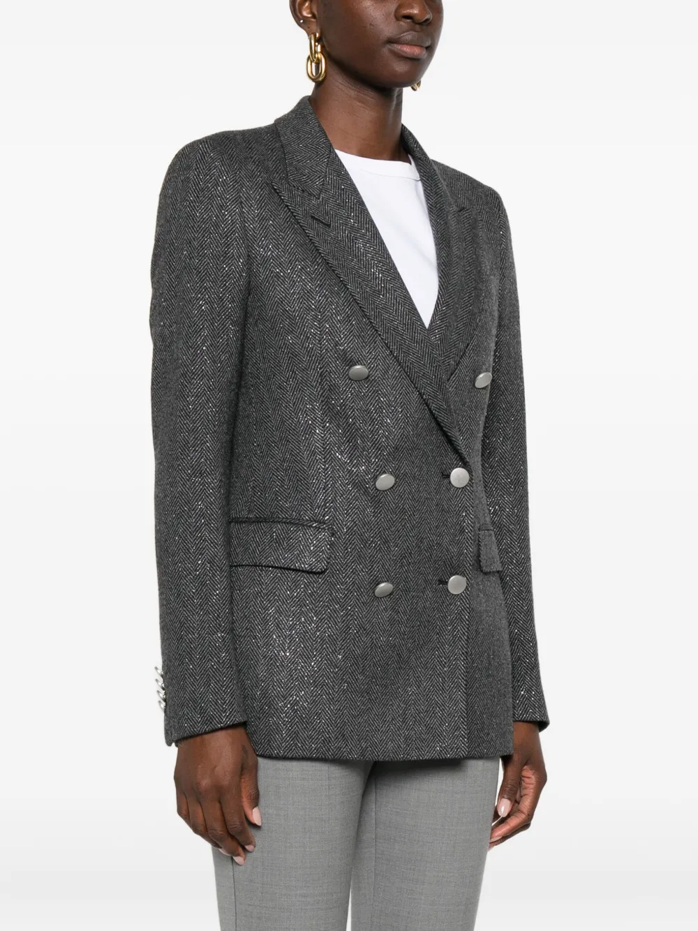 Tagliatore Blazer met visgraat patroon Grijs