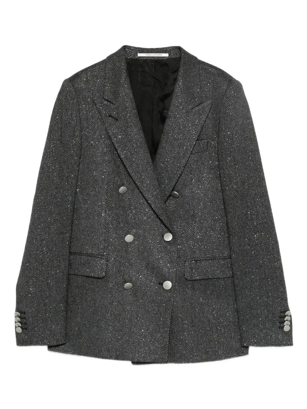 Tagliatore double-breasted herringbone blazer | Grey | Image 1