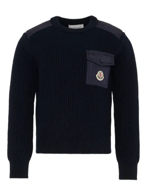 Moncler Enfant Suéter decote careca com bolso