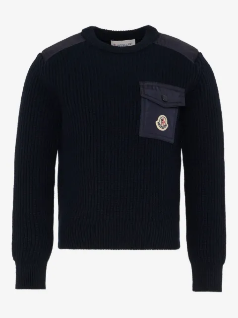 Moncler Enfant ribbed-knit logo-patch sweater