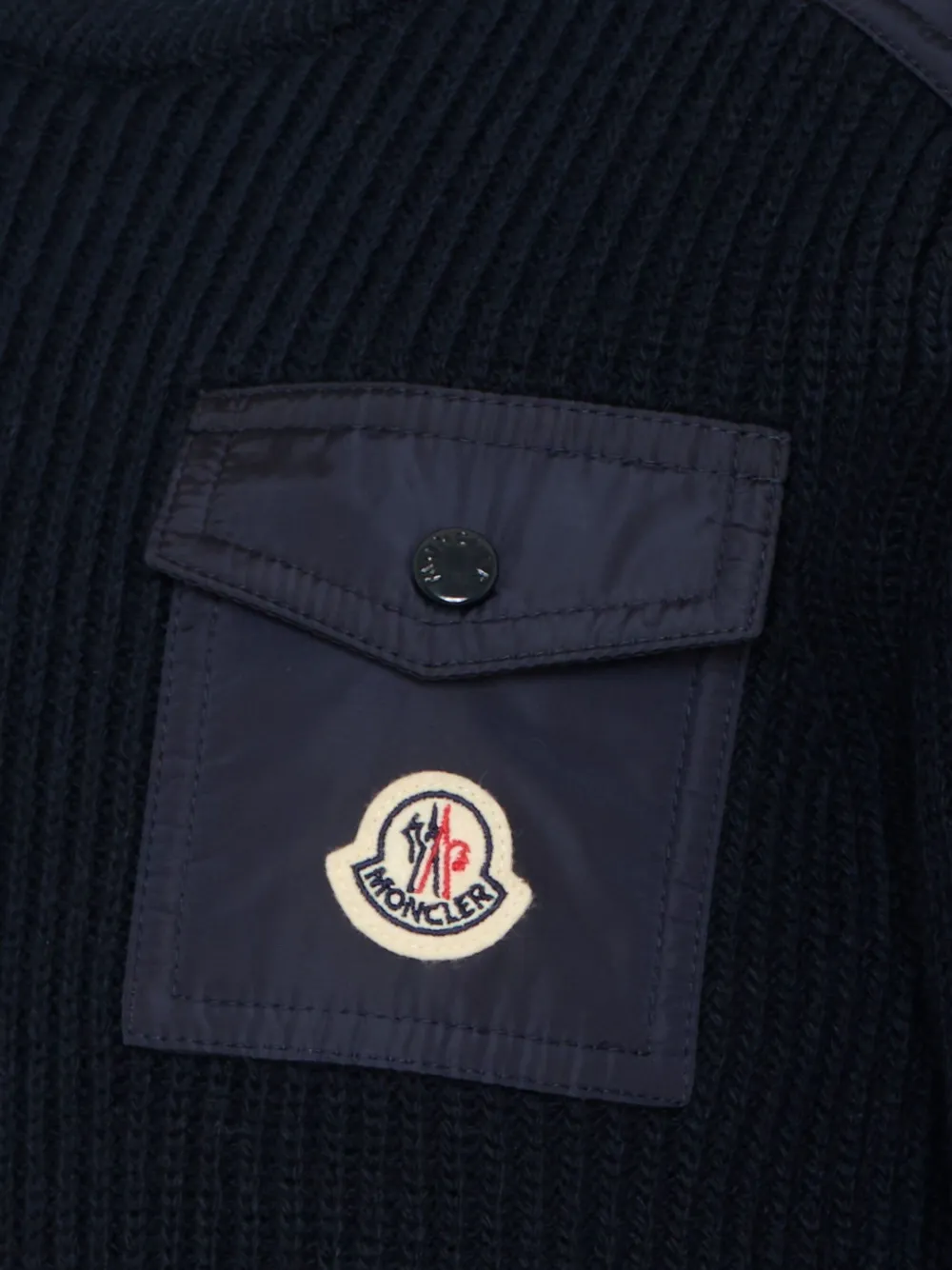 Moncler Enfant Trui met ronde hals en zakdetail Blauw