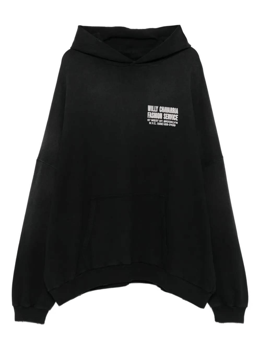 Willy Chavarria graphic-print hoodie | Black | Image 1