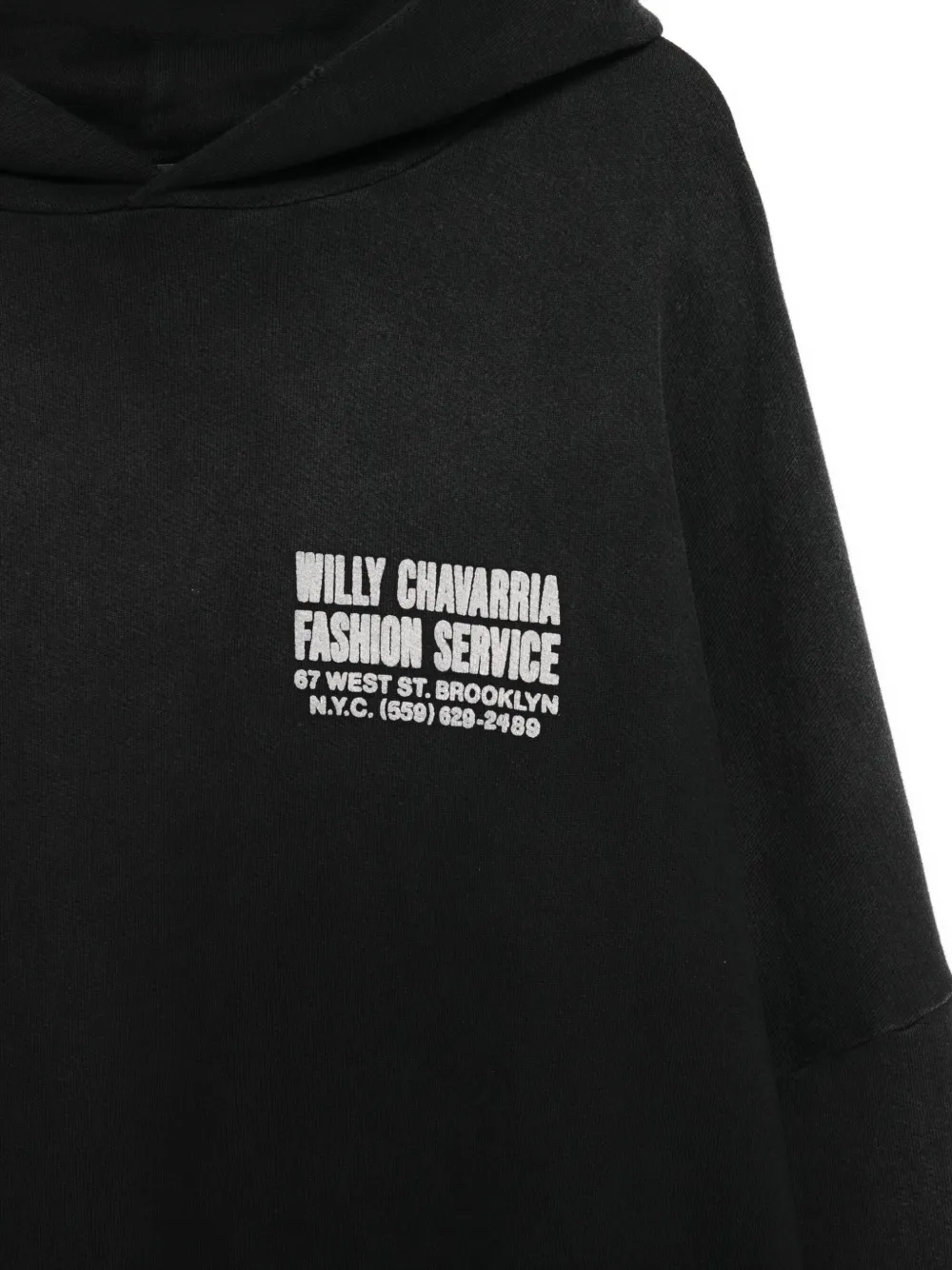 Willy Chavarria Graphic-print Hoodie In Black