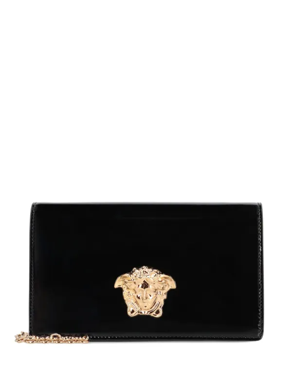 Versace Medusa patent-leather Clutch Bag | Black | FARFETCH