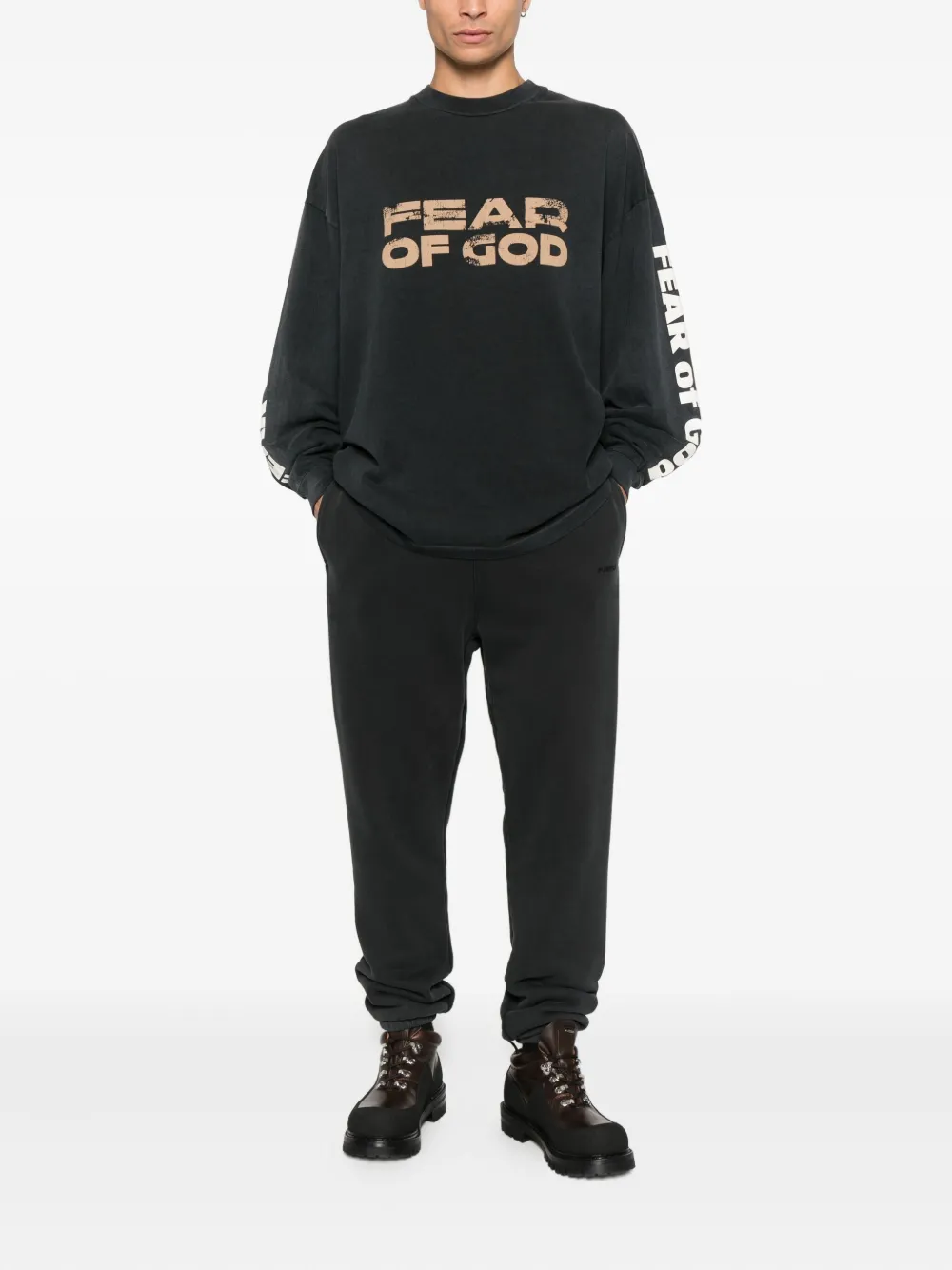 Fear Of God T-shirt met logoprint - Zwart