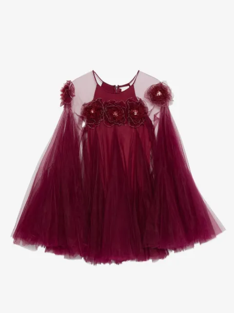MAISON AVA floral-appliqué dress