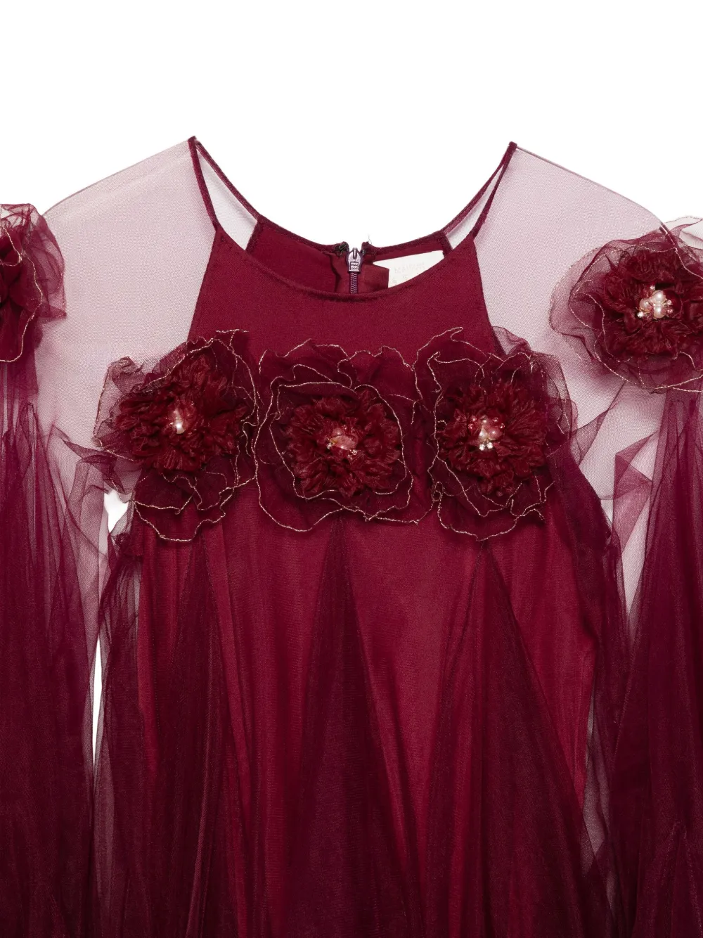 MAISON AVA Jurk met bloemenpatch Rood