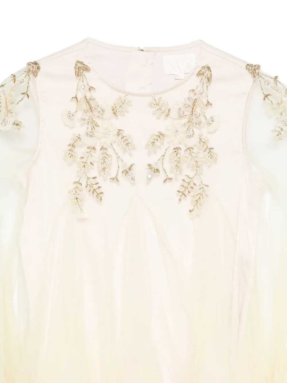 MAISON AVA Jurk verfraaid met kristallen Geel