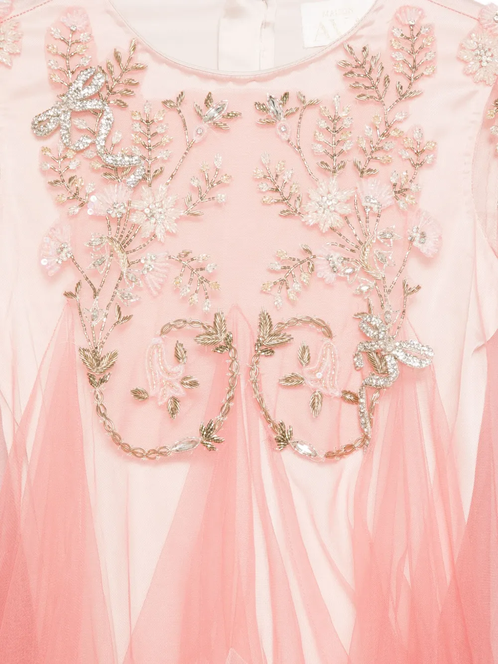 MAISON AVA Jurk verfraaid met kristallen Roze