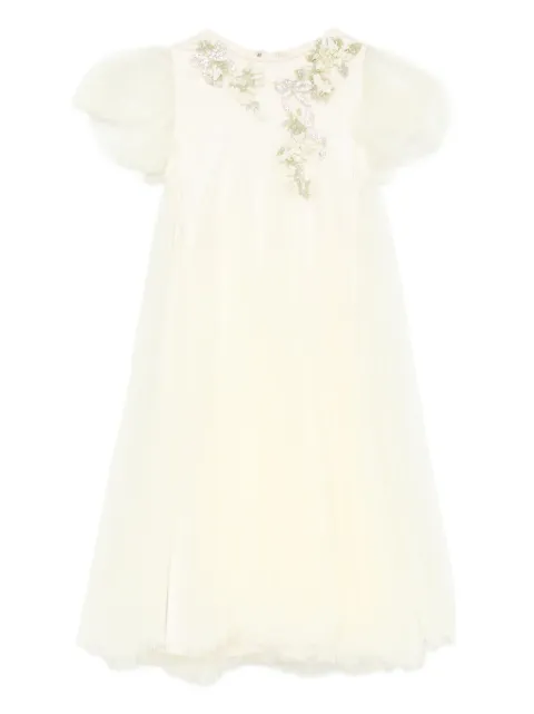 MAISON AVA vestido largo con aplique floral