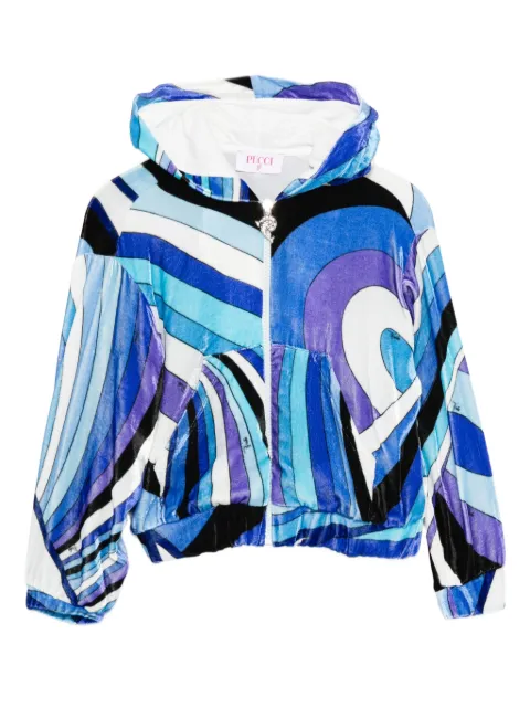 PUCCI Junior hoodie con capucha y motivo de ondas
