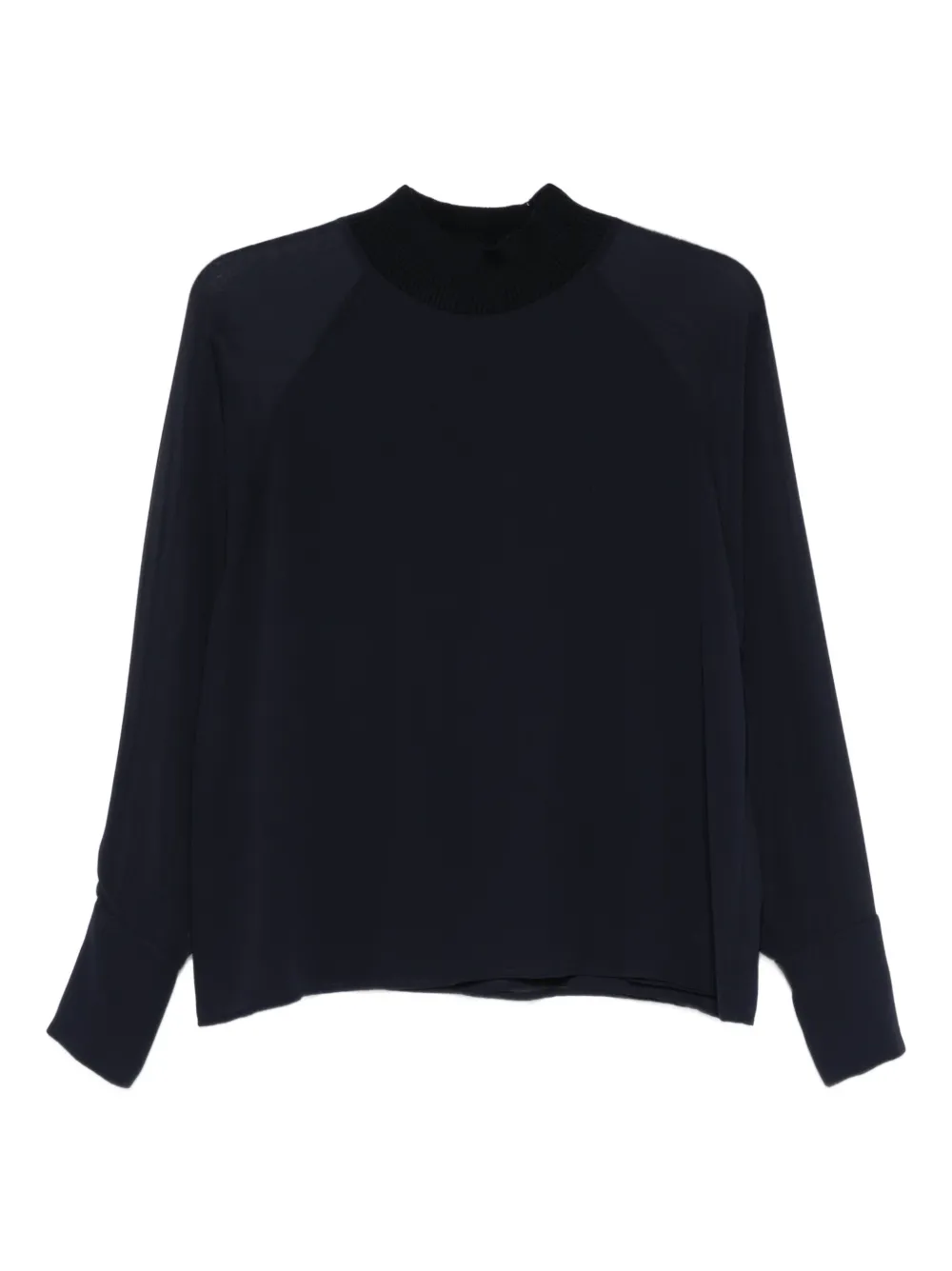 Peserico top tejido de canalé con cuello de tortuga | azul | Image 1