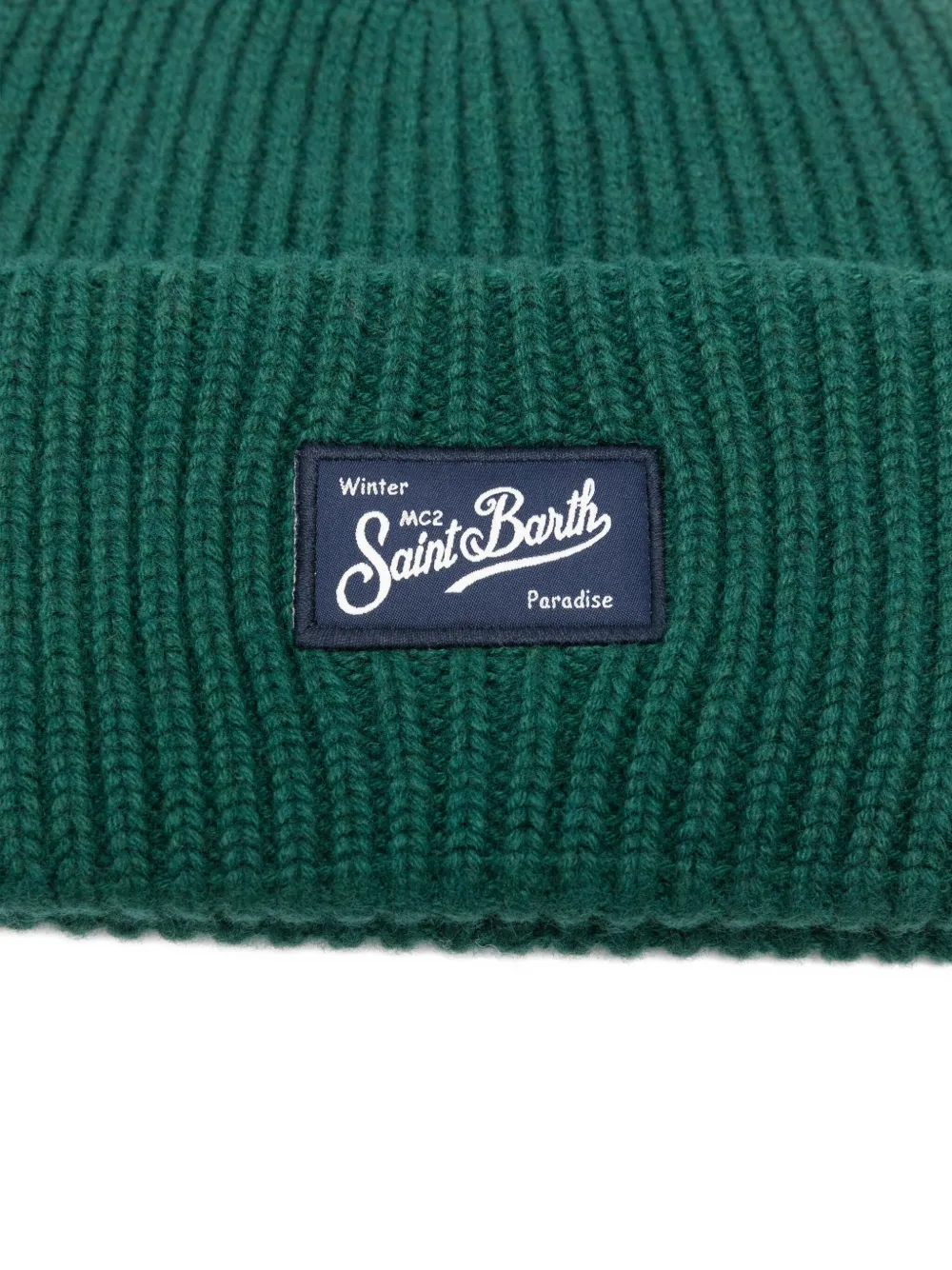 Mc2 Saint Barth Logo-patch Beanie In Green