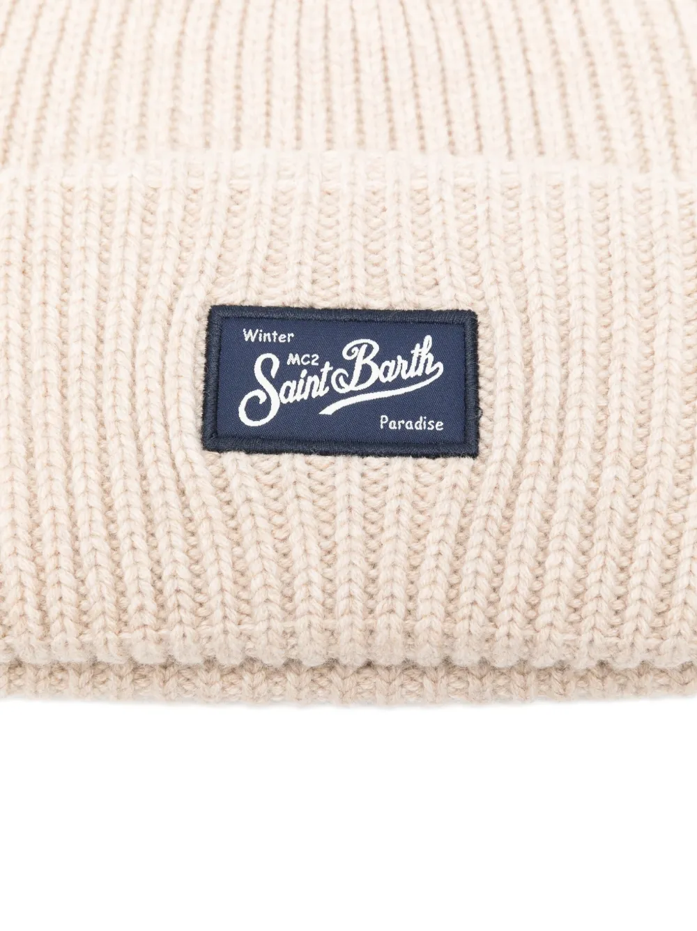 Mc2 Saint Barth Logo-patch Beanie In Neutral