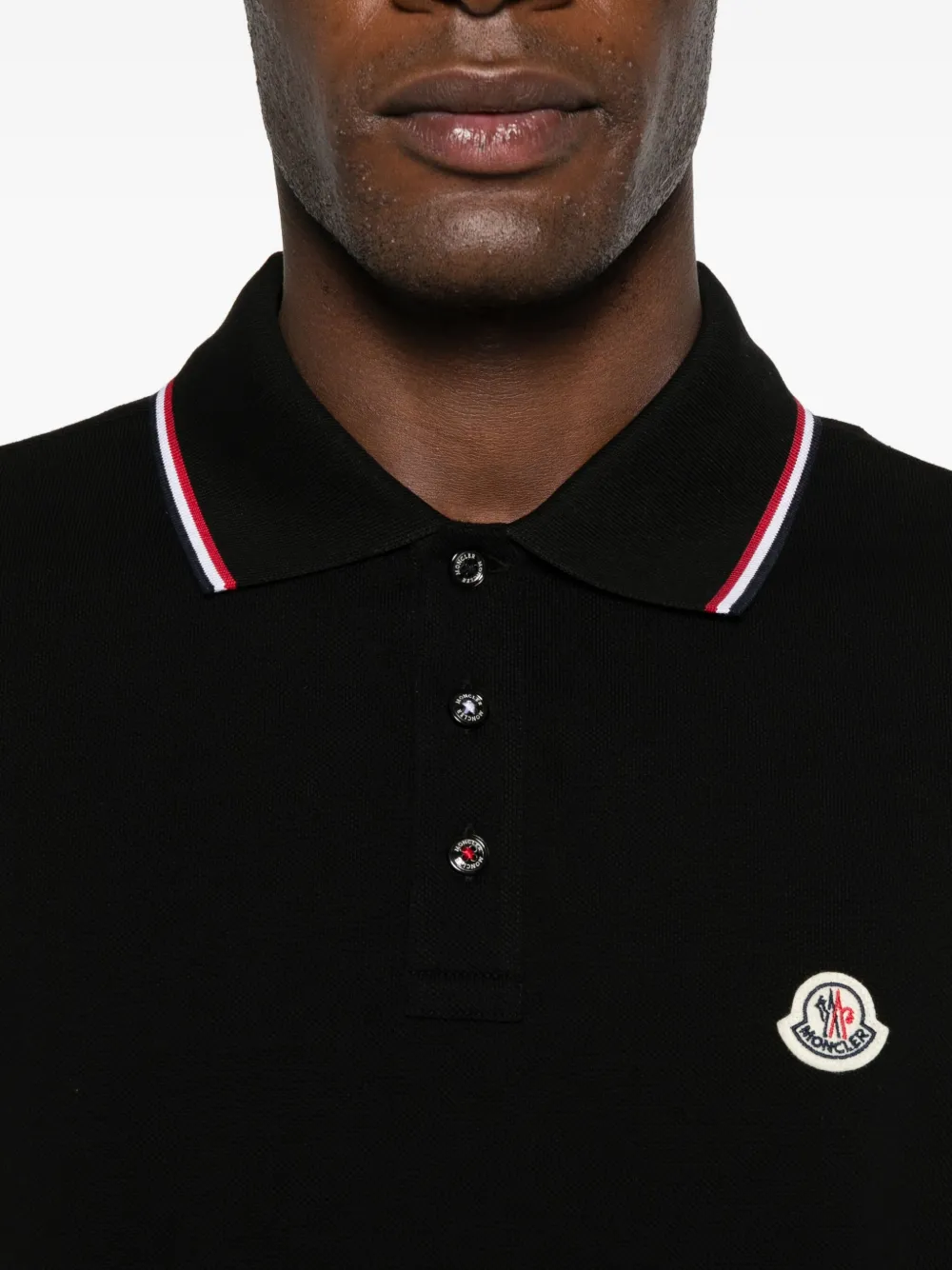 Moncler Poloshirt met logopatch Zwart