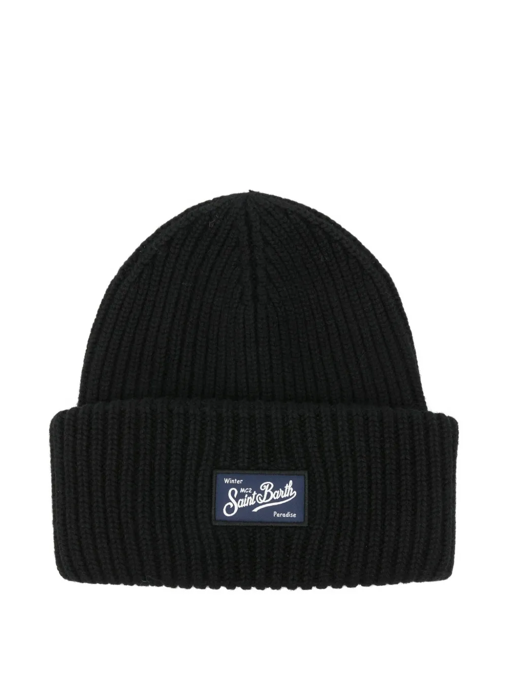 Mc2 Saint Barth Logo-patch Beanie In Black