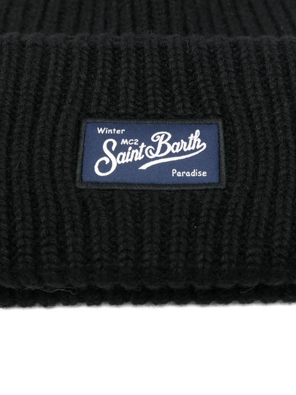 Mc2 Saint Barth Logo-patch Beanie In Black