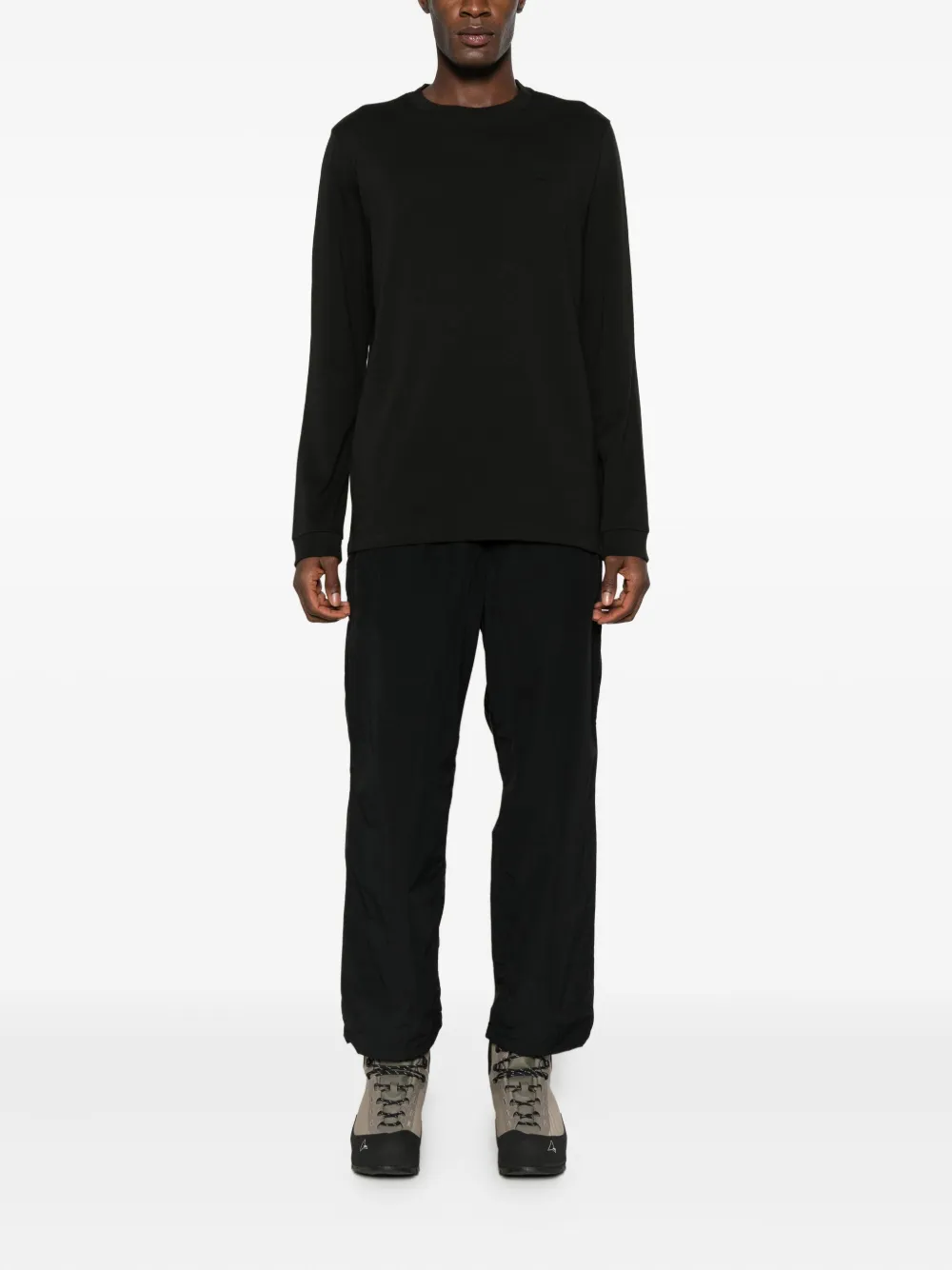Moncler Long-sleeved T-shirt In Black