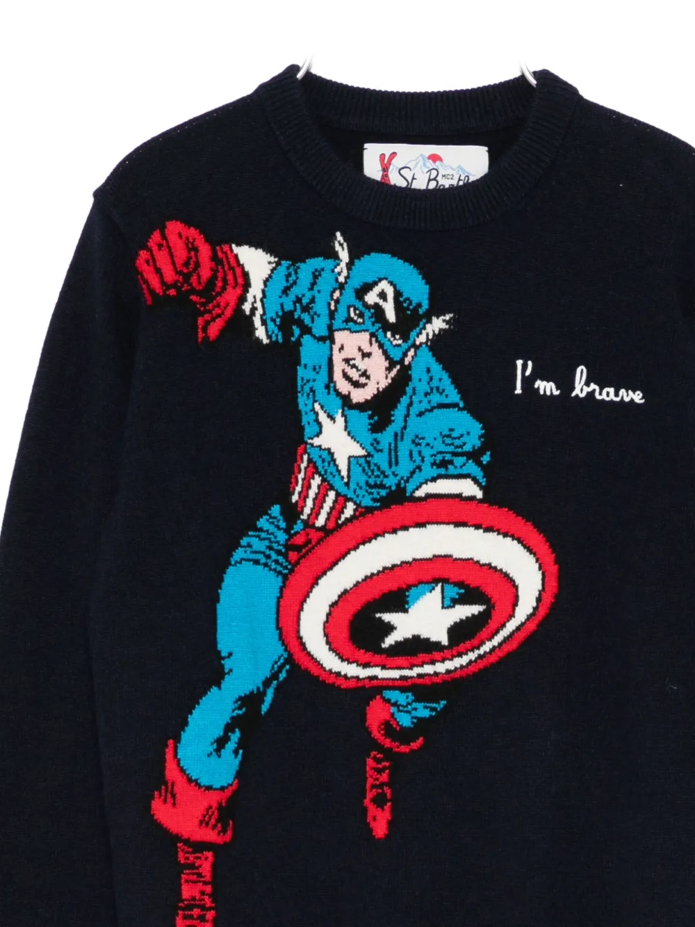 Mc2 Saint Barth X Marvel Captain America Jumper In Black