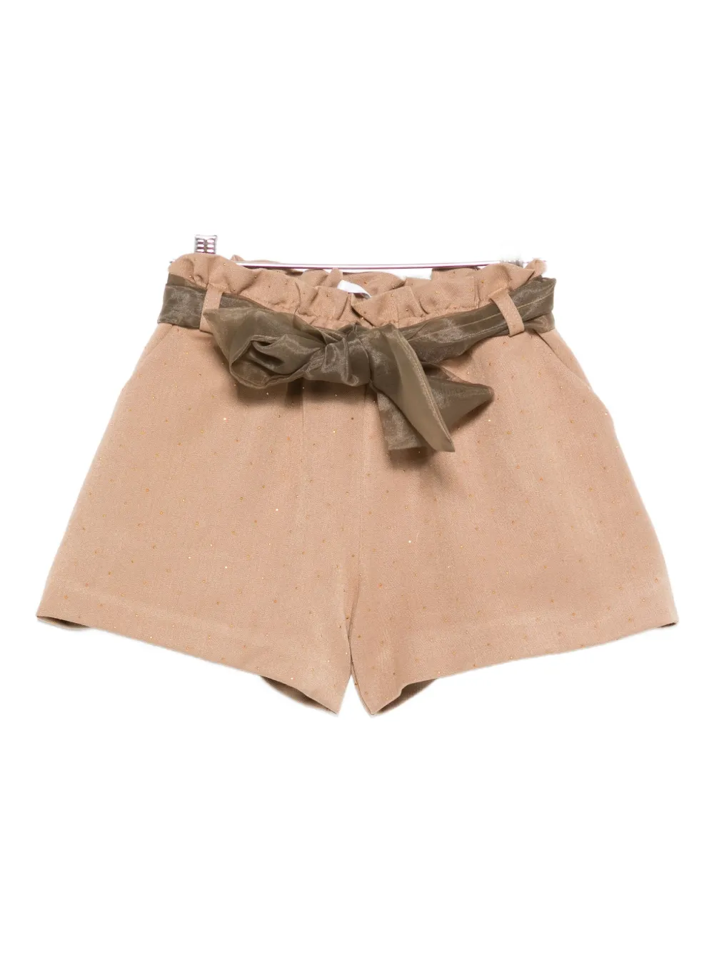 Miss Grant Kids bow-embellished shorts | Brown | Image 1
