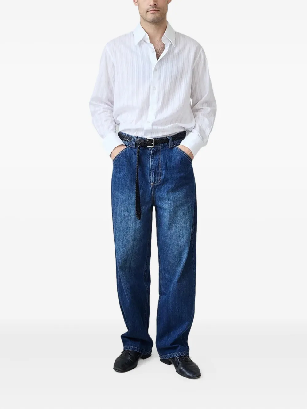 Carter Young striped shirt - Wit