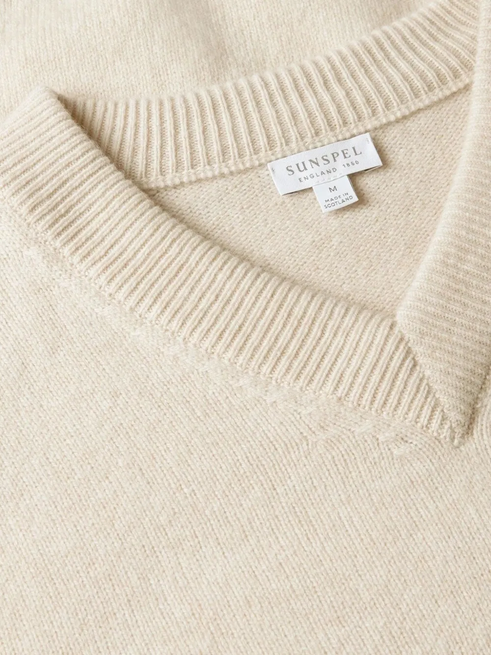 Sunspel Wool V-neck Sweater In Neutral