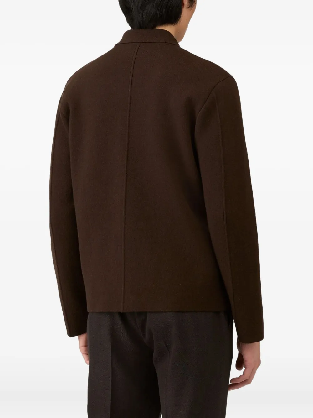 Sunspel Double-faced Buttoned Jacket In Brown