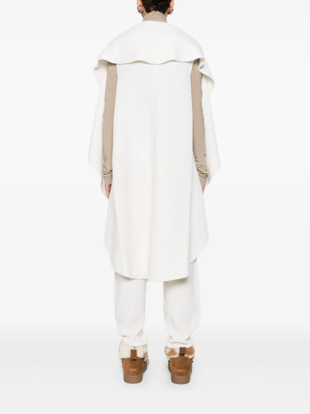 Marccain Ruffled Cardigan In White