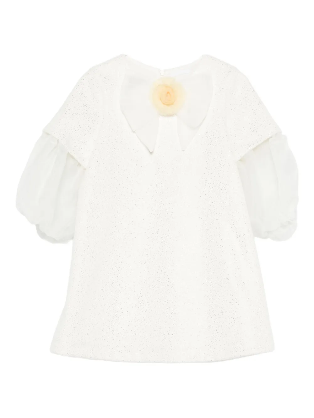 Miss Grant Kids bow-appliqué dress | White | Image 1