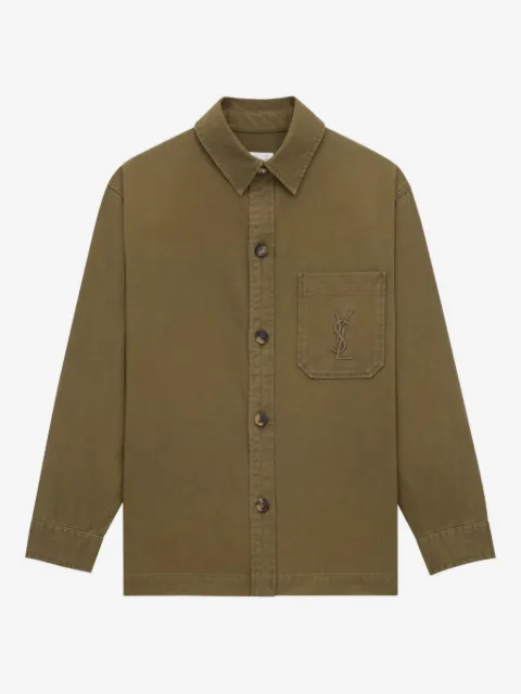 Saint Laurent camiseta con logo y bolsillo