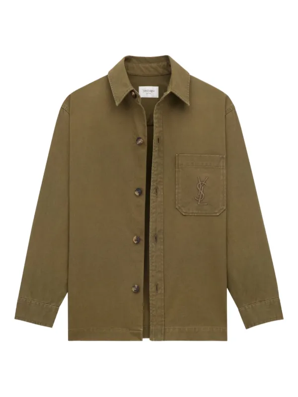 Saint Laurent ロゴ オーバーシャツ | グリーン | FARFETCH JP
