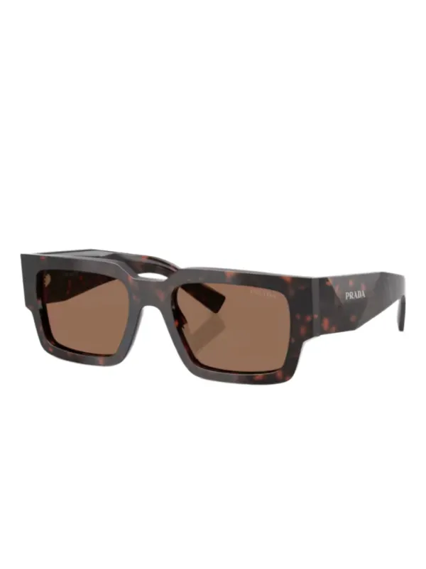 Prada Eyewear スクエアフレーム サングラス | ブラウン | FARFETCH JP