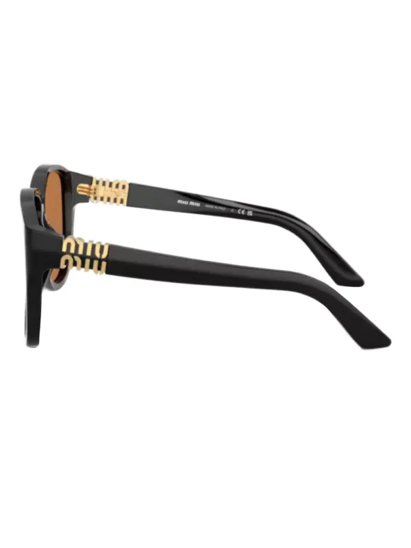 Miu Miu Eyewear Logo Geometric Sunglasses | Black | FARFETCH ZA