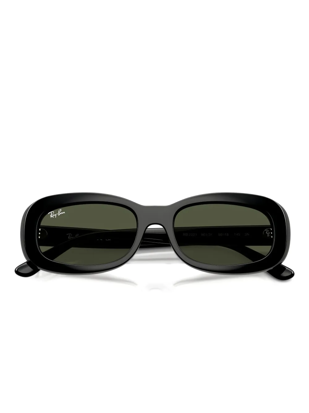 Ray-Ban Zonnebril met ovalen montuur Zwart